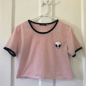 Pink Alien Crop Top